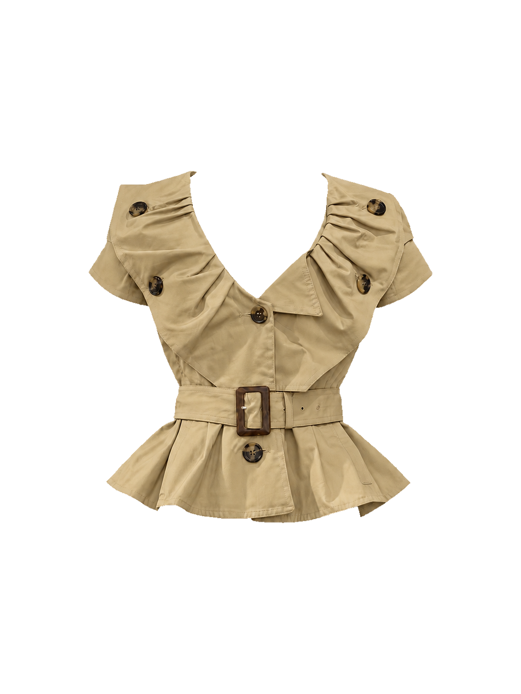 DIOR Spring/Summer 2010 Runway khaki belted short-sleeve trench top