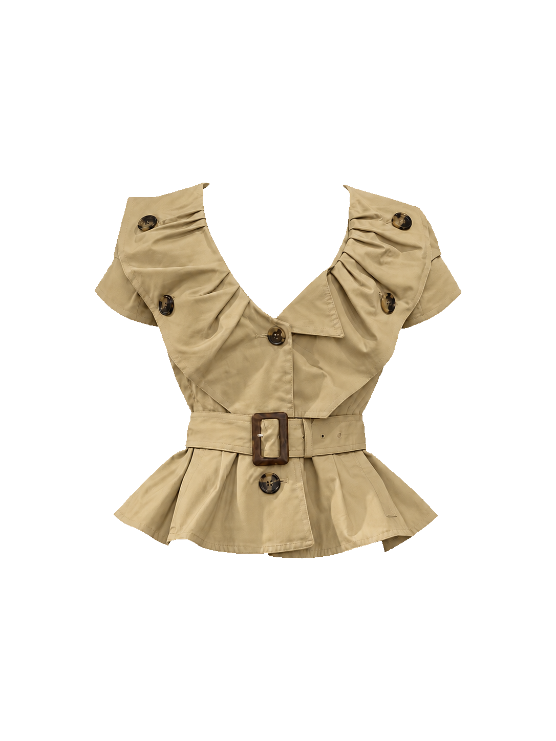 DIOR Spring/Summer 2010 Runway khaki belted short-sleeve trench top