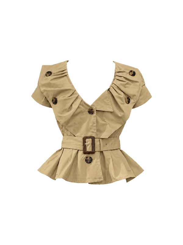 DIOR Spring/Summer 2010 Runway khaki belted short-sleeve trench top