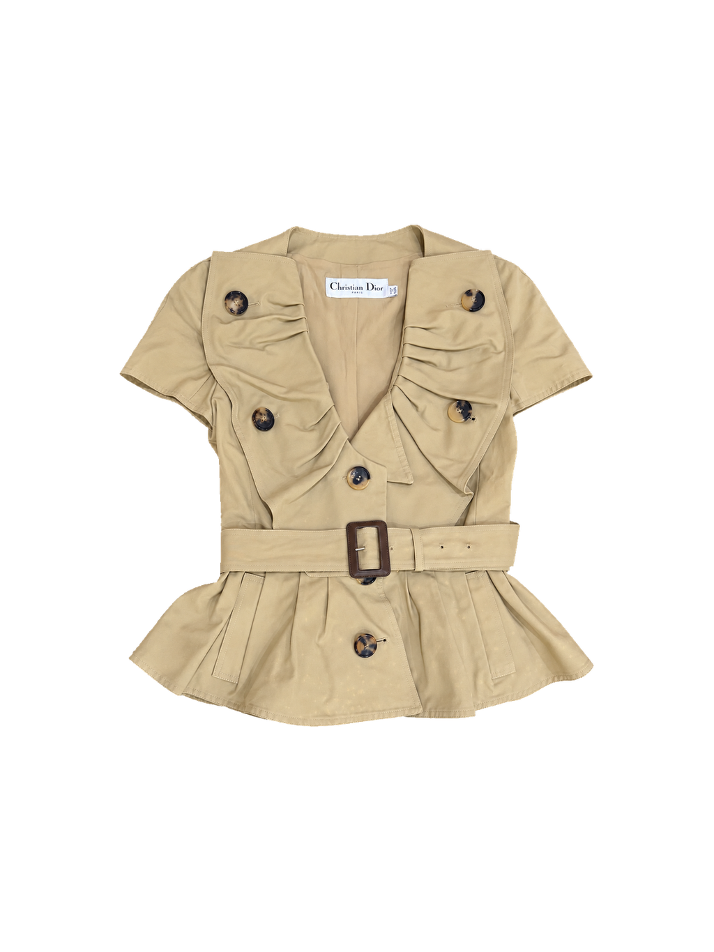 DIOR Spring/Summer 2010 Runway khaki belted short-sleeve trench top