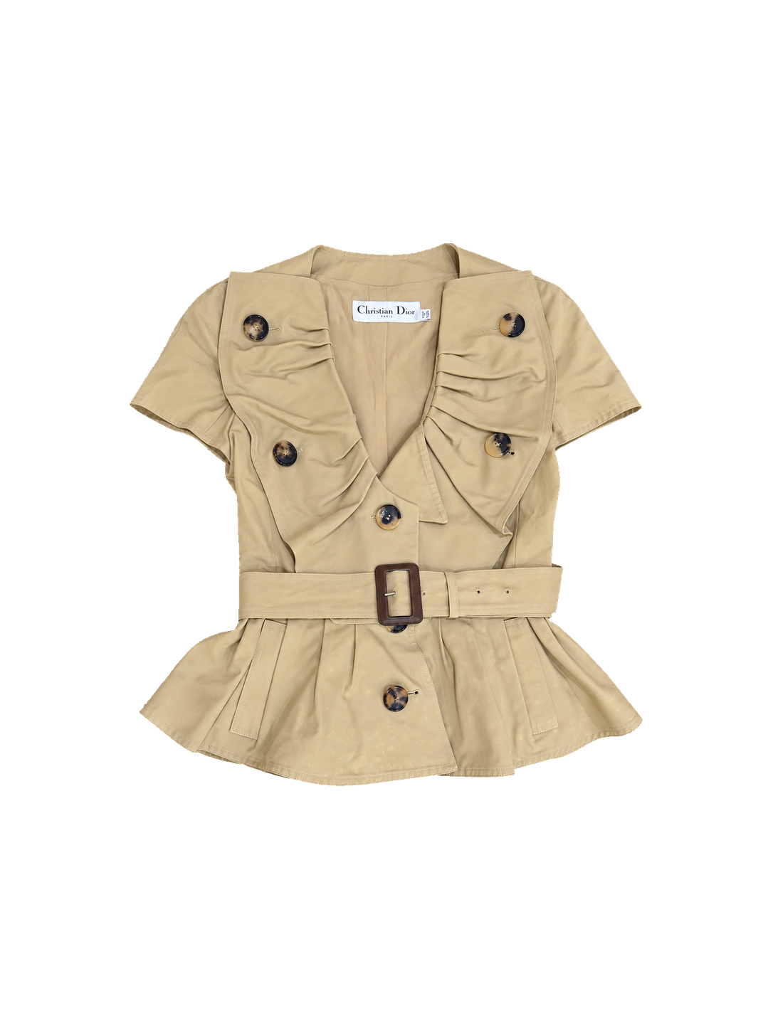 DIOR Spring/Summer 2010 Runway khaki belted short-sleeve trench top