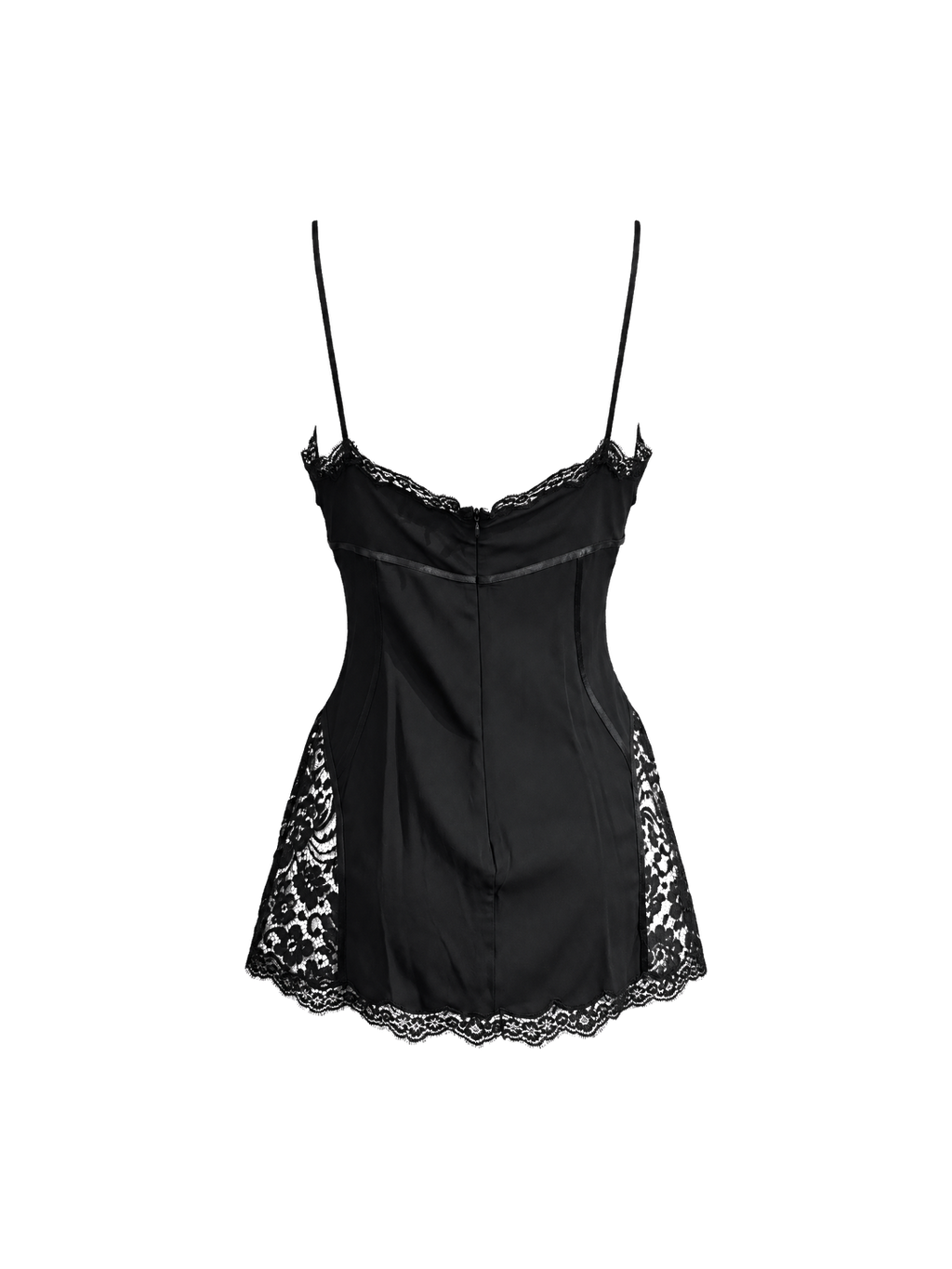 Dolce & Gabbana black silk and lace bias-cut camisole top