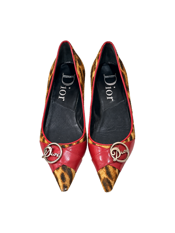 Dior Fall/Winter 2004 I Love Dior Leopard & Red Leather Flats