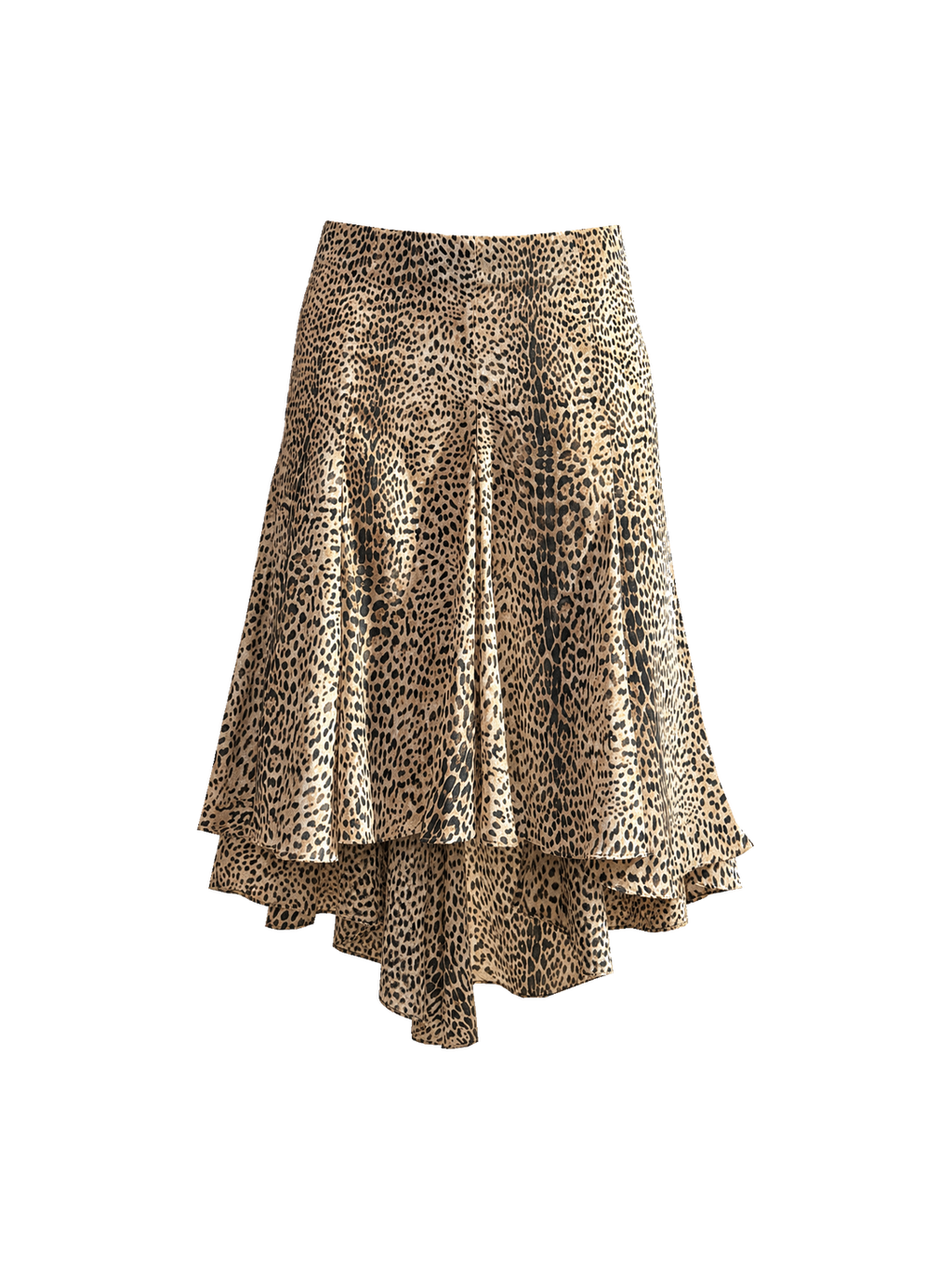 ROBERTO CAVALLI Leopard Print High-Low Fishtail Skirt