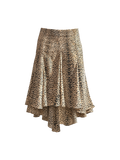 ROBERTO CAVALLI Leopard Print High-Low Fishtail Skirt