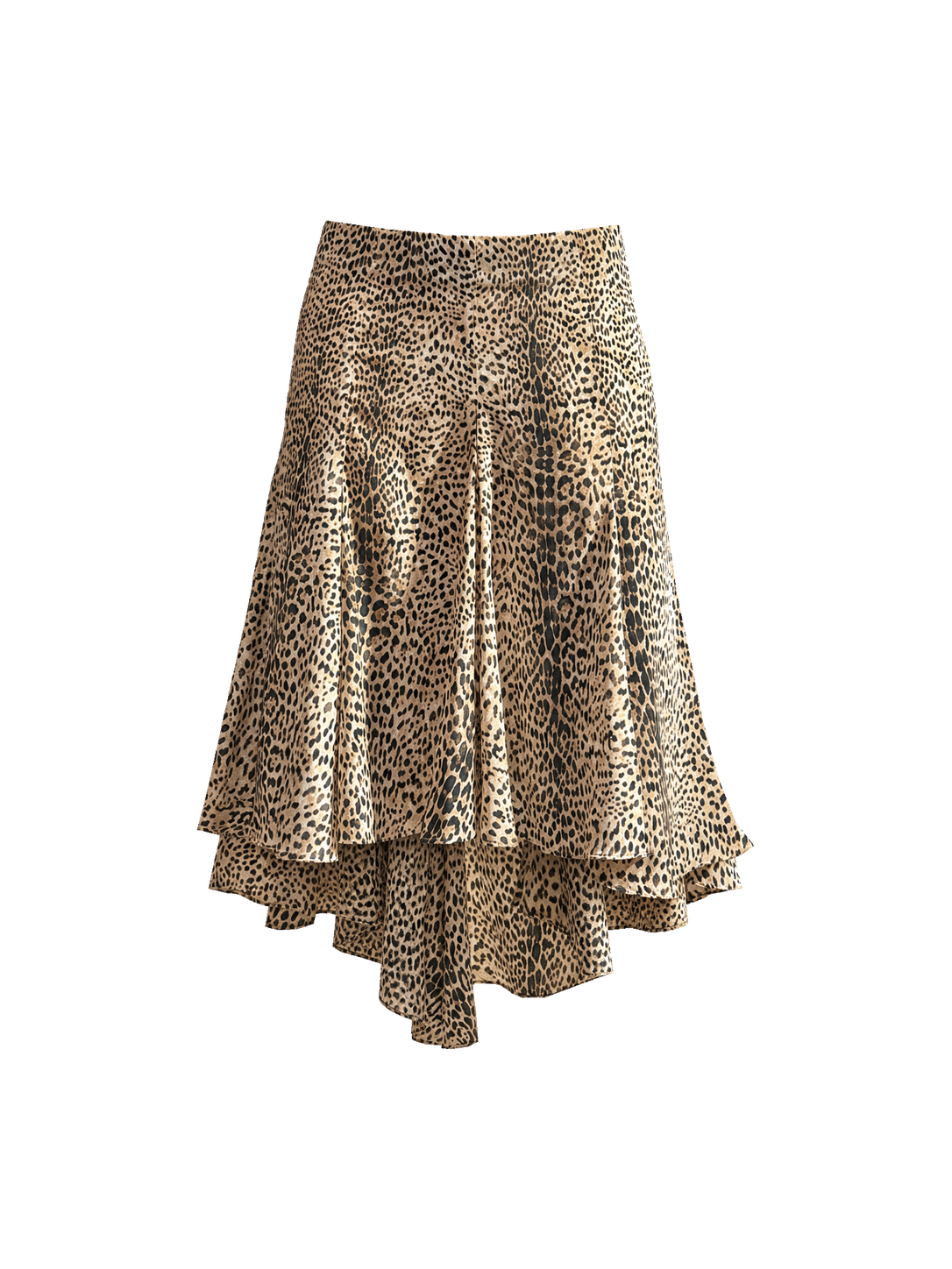 ROBERTO CAVALLI Leopard Print High-Low Fishtail Skirt