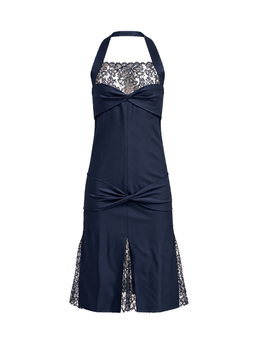 CHANEL Fall/Winter 2004 Runway navy lace dress