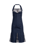 CHANEL Fall/Winter 2004 Runway navy lace dress