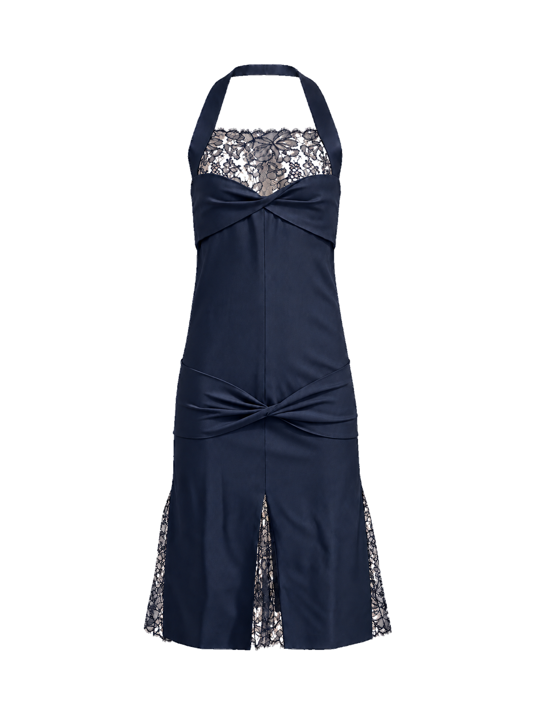 CHANEL Fall/Winter 2004 Runway navy lace dress