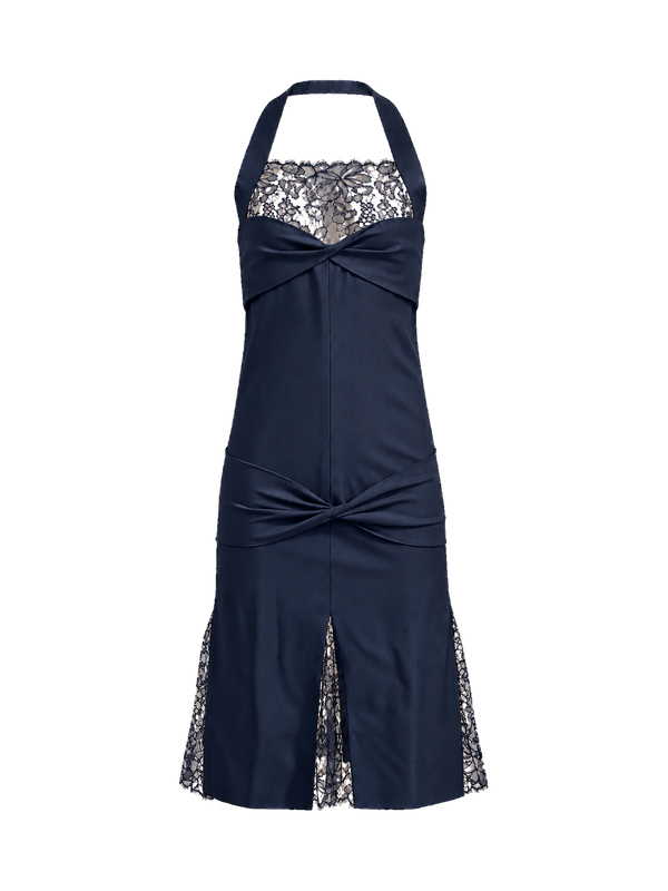 CHANEL Fall/Winter 2004 Runway navy lace dress
