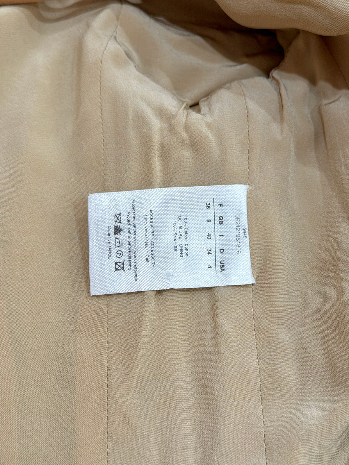 DIOR Spring/Summer 2010 Runway khaki belted short-sleeve trench top