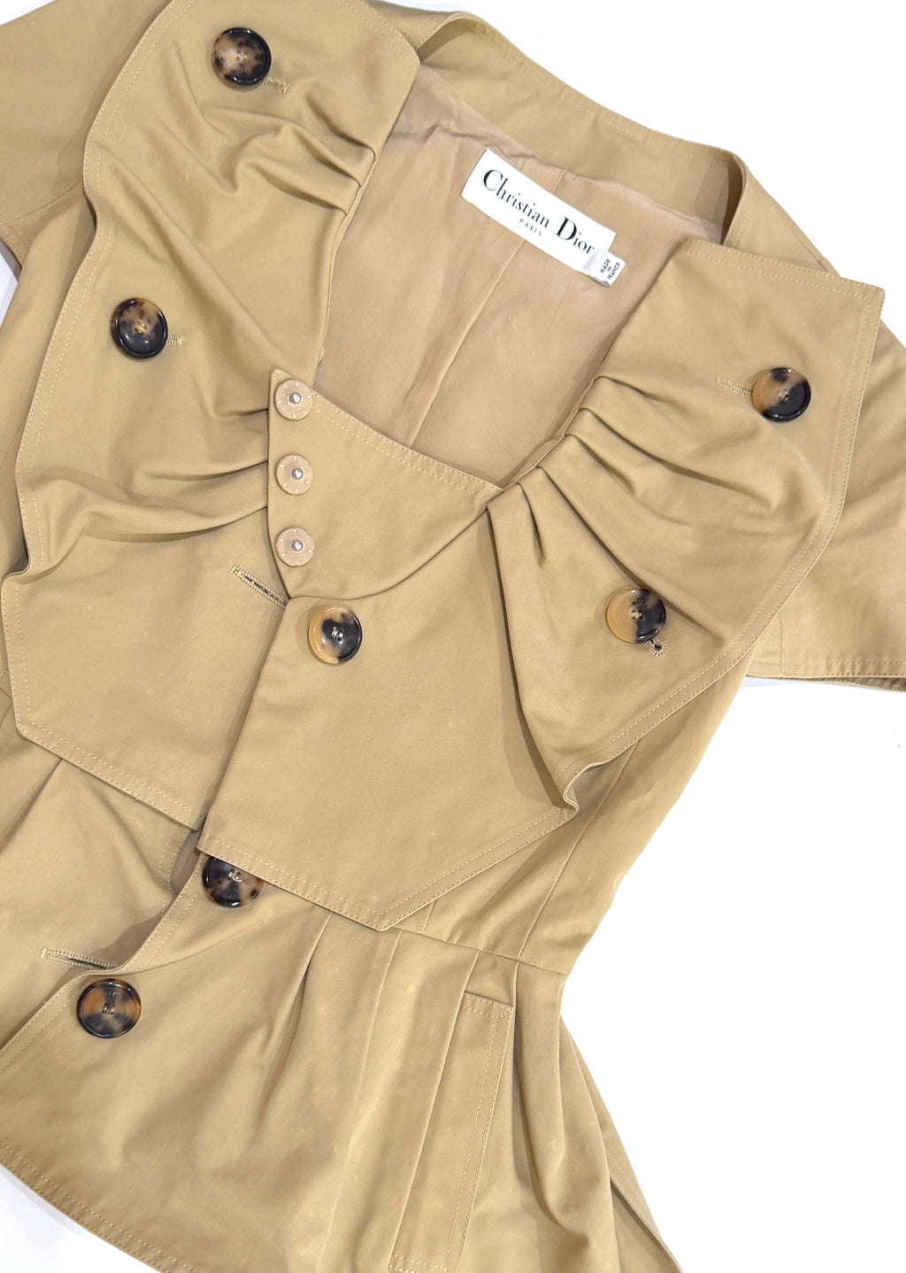 DIOR Spring/Summer 2010 Runway khaki belted short-sleeve trench top
