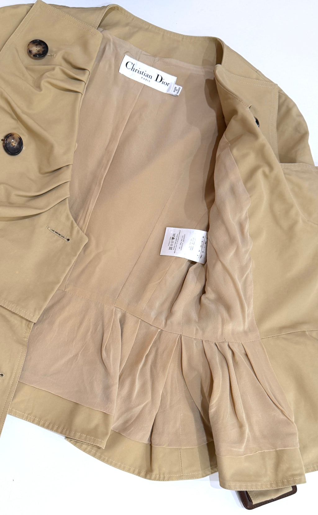 DIOR Spring/Summer 2010 Runway khaki belted short-sleeve trench top