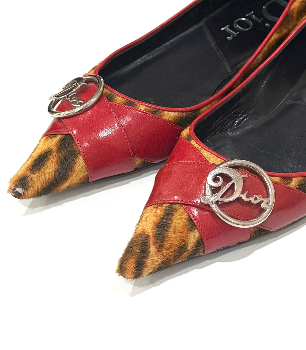 Dior Fall/Winter 2004 I Love Dior Leopard & Red Leather Flats